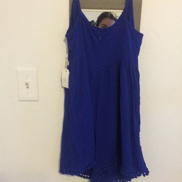 Forever 21 cobalt romper with tassels on leg seam - Picture 3 of 4